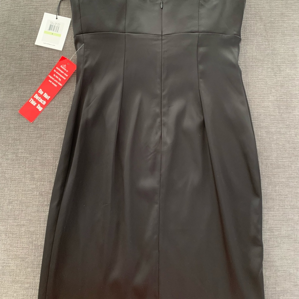 New Calvin Klein Strapless Satin Stretch Dress Sz 4 - Picture 4 of 12